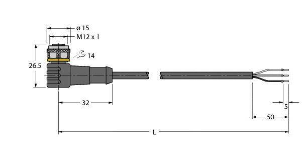 Turck 6632008 Sensor-/Aktor-Anschlussleitung 10m Polzahl Sensoren: 3 1St.