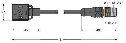 Turck Ventilsteckverbinder Bauform A Schwarz VAS22-S80E-3-RSC5.31T/TXL 6606634 Inhalt: 1St.