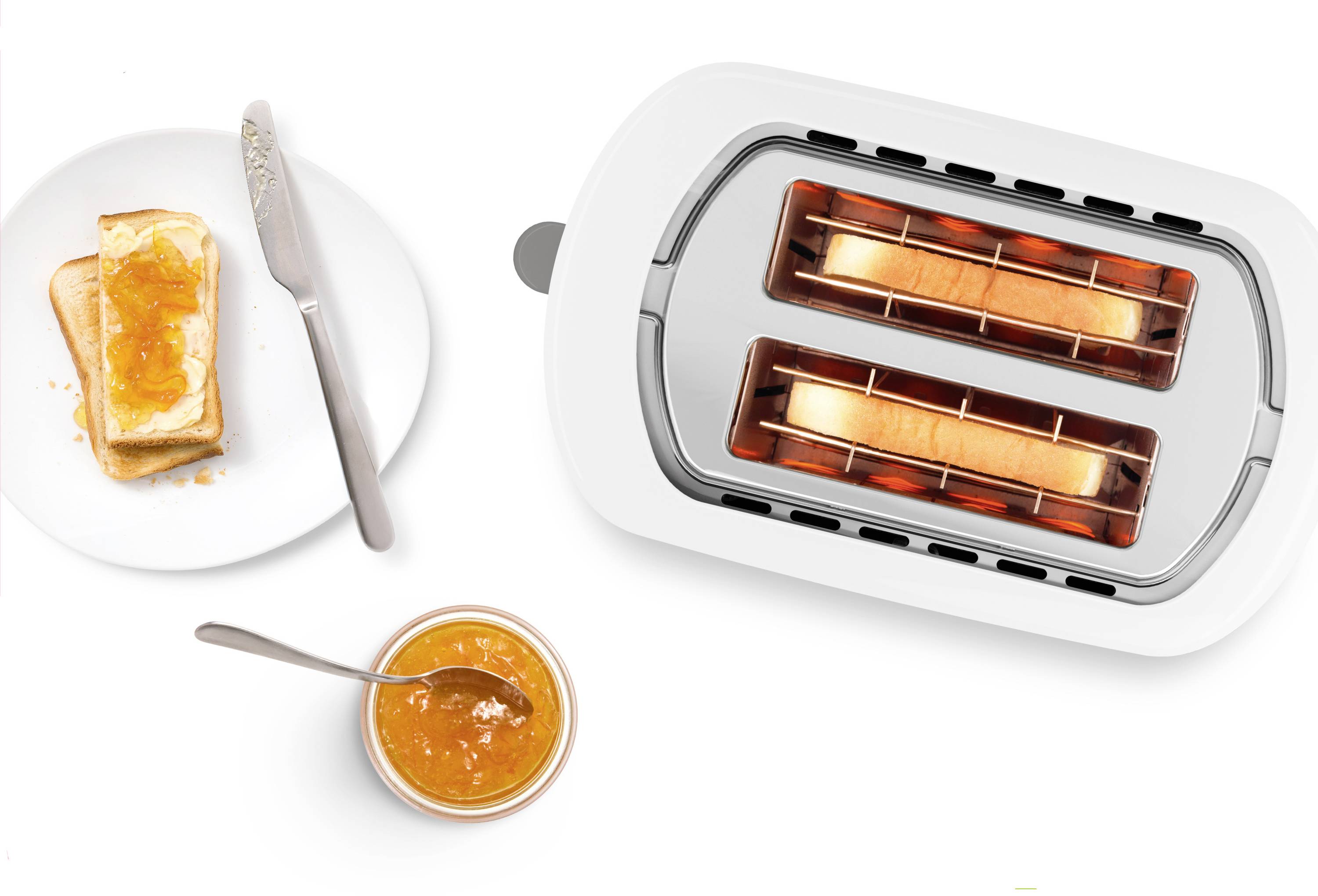 Bosch Haushalt TAT3A111 Toaster mit Brötchenaufsatz Weiß