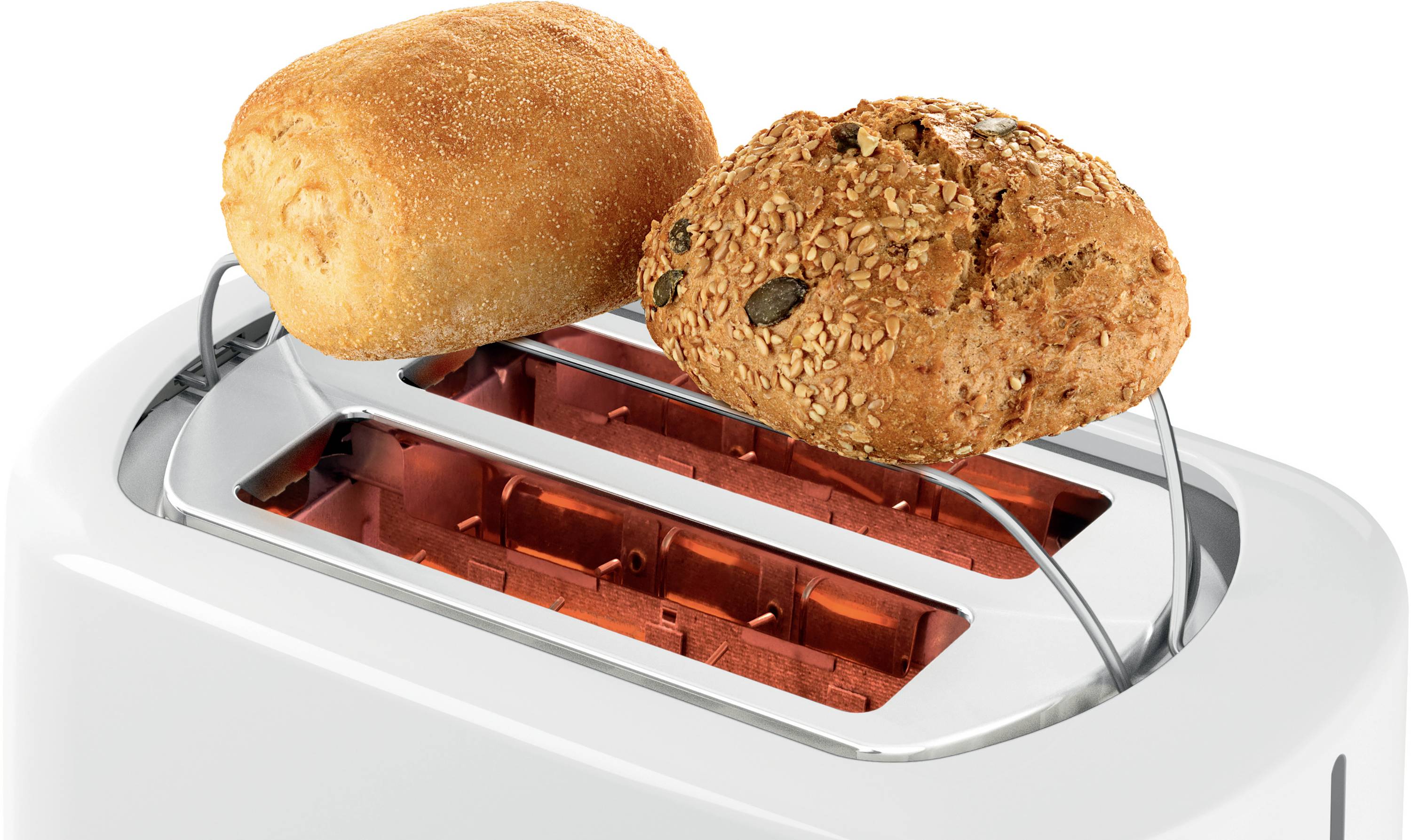 Bosch Haushalt TAT3A111 Toaster mit Brötchenaufsatz Weiß