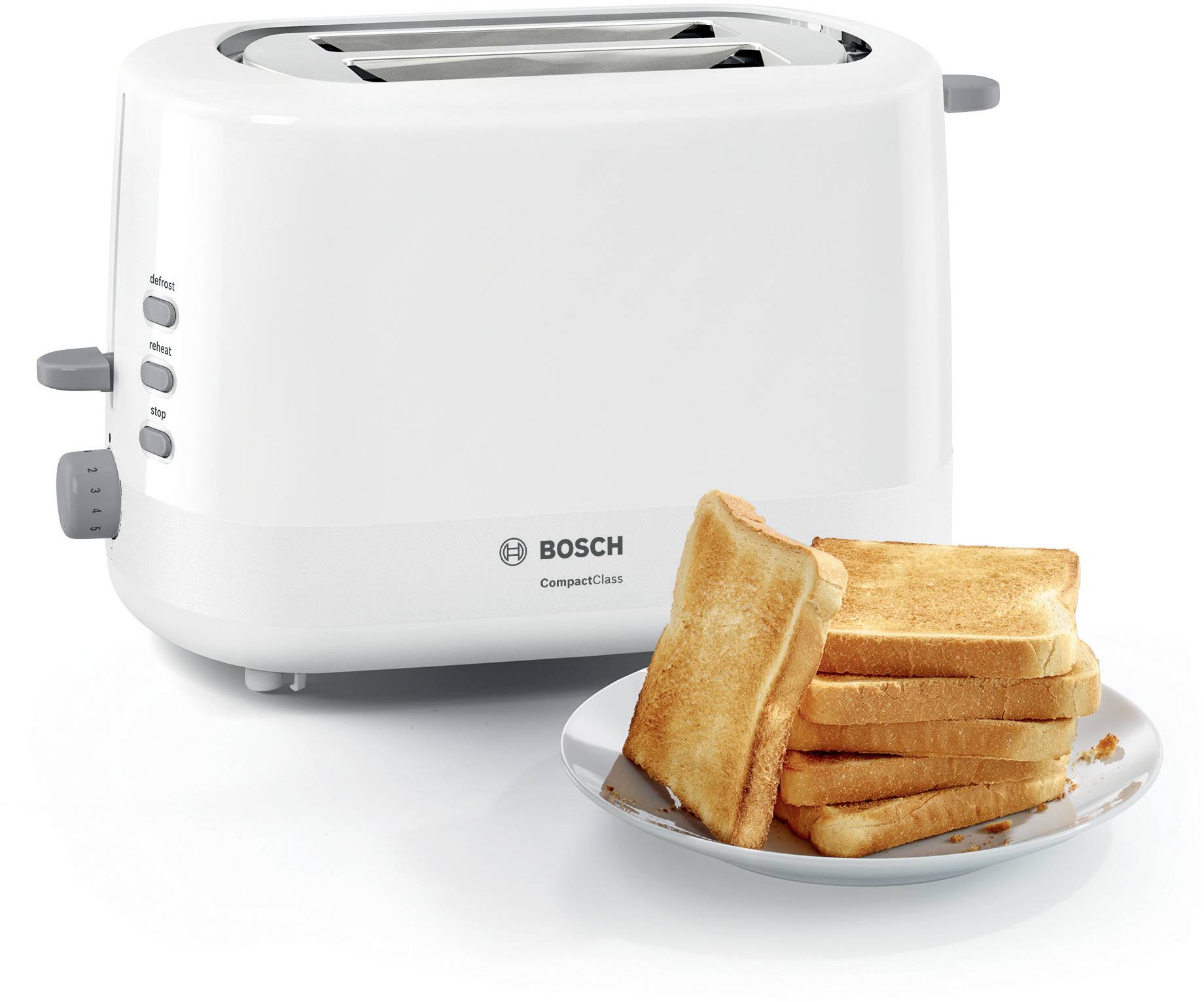 Bosch Haushalt TAT3A111 Toaster mit Brötchenaufsatz Weiß