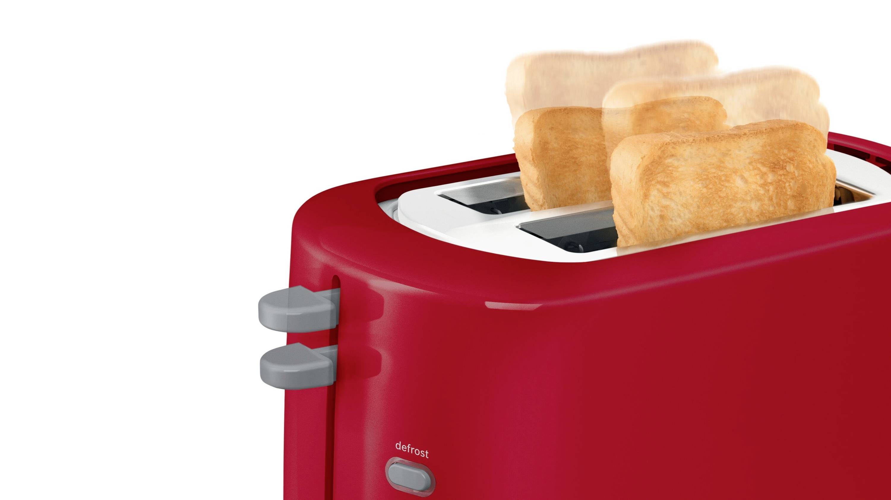 Bosch Haushalt TAT3A114 Toaster mit Brötchenaufsatz Rot
