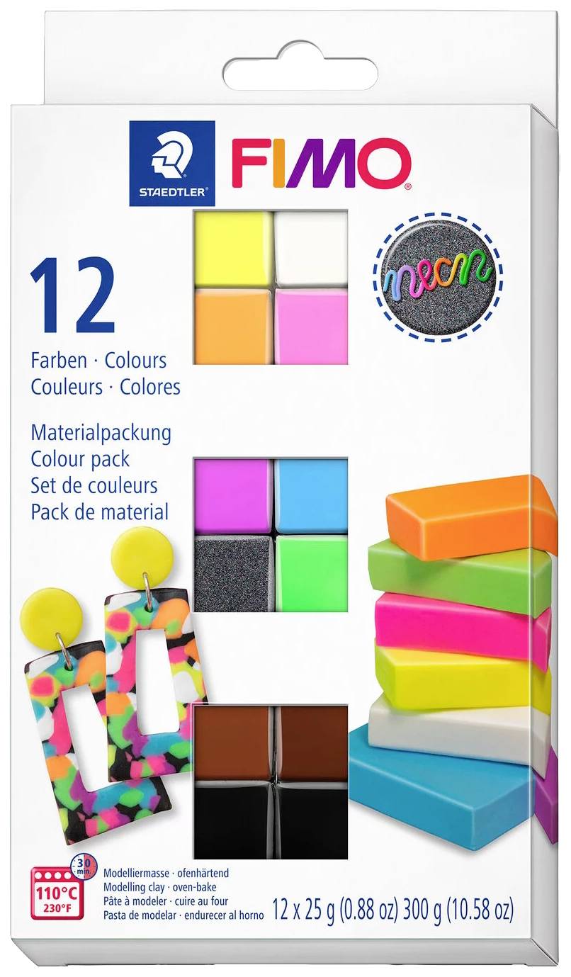 Staedtler FIMO® leather effect 8013 C Ofenhärtende Modelliermasse, 12 Blöcke á 25 g