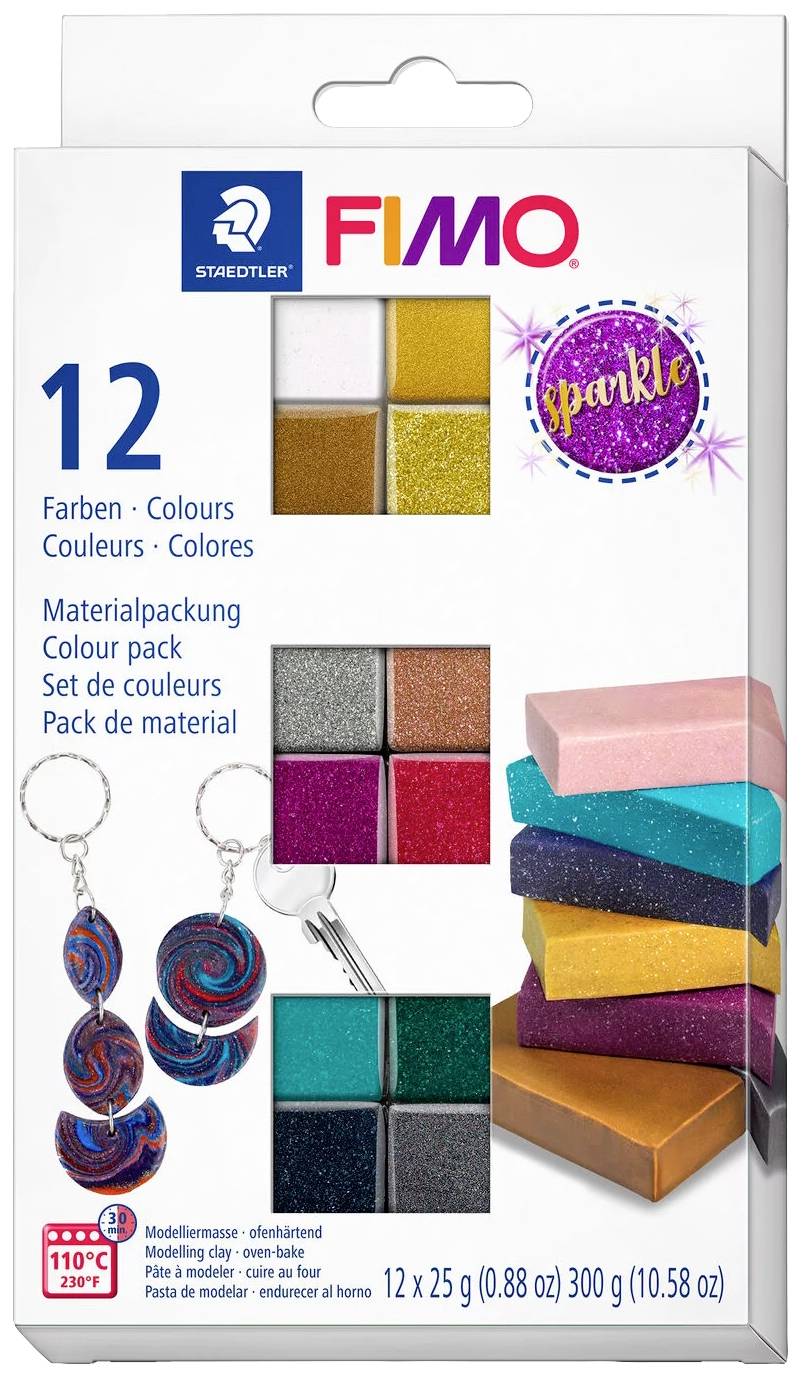 Staedtler FIMO® leather effect 8013 C Ofenhärtende Modelliermasse, 12 Blöcke á 25 g