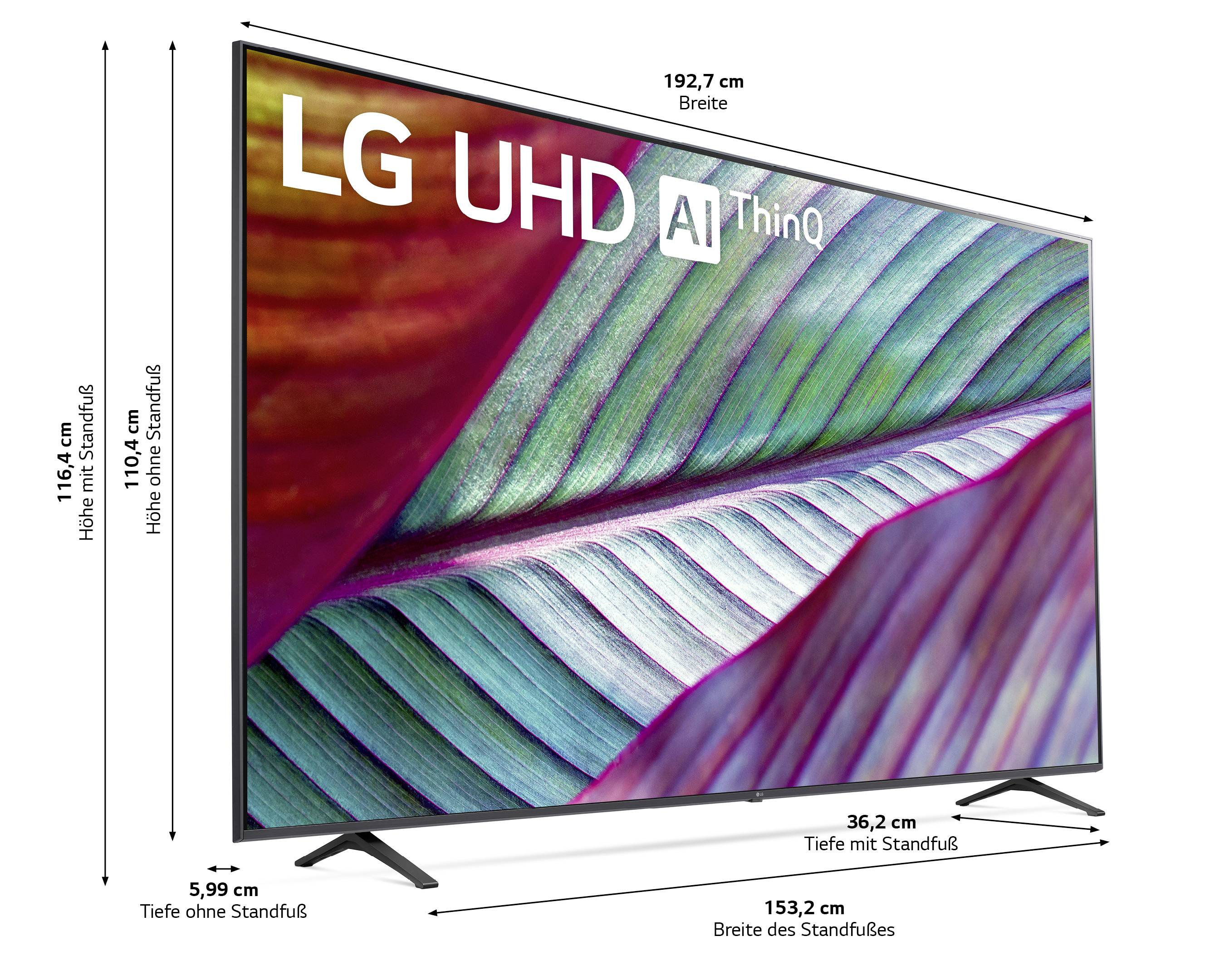 LG Electronics 86UR78006LB.AEUD LCD-TV 218cm 86 Zoll EEK F (A - G) CI+, DVB-C, DVB-S2, DVB-T2, WLAN, UHD, Smart TV Schwarz