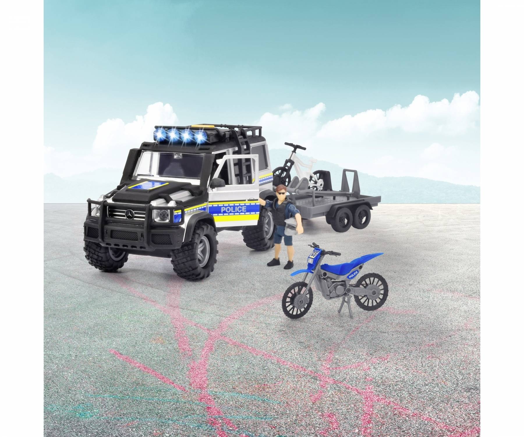 Dickie Toys Einsatzfahrzeug Modell Mercedes Benz Polizei Set Fertigmodell PKW Modell