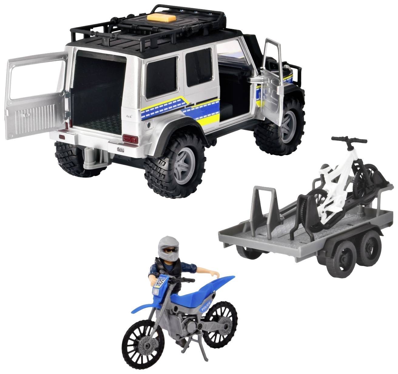 Dickie Toys Einsatzfahrzeug Modell Mercedes Benz Polizei Set Fertigmodell PKW Modell
