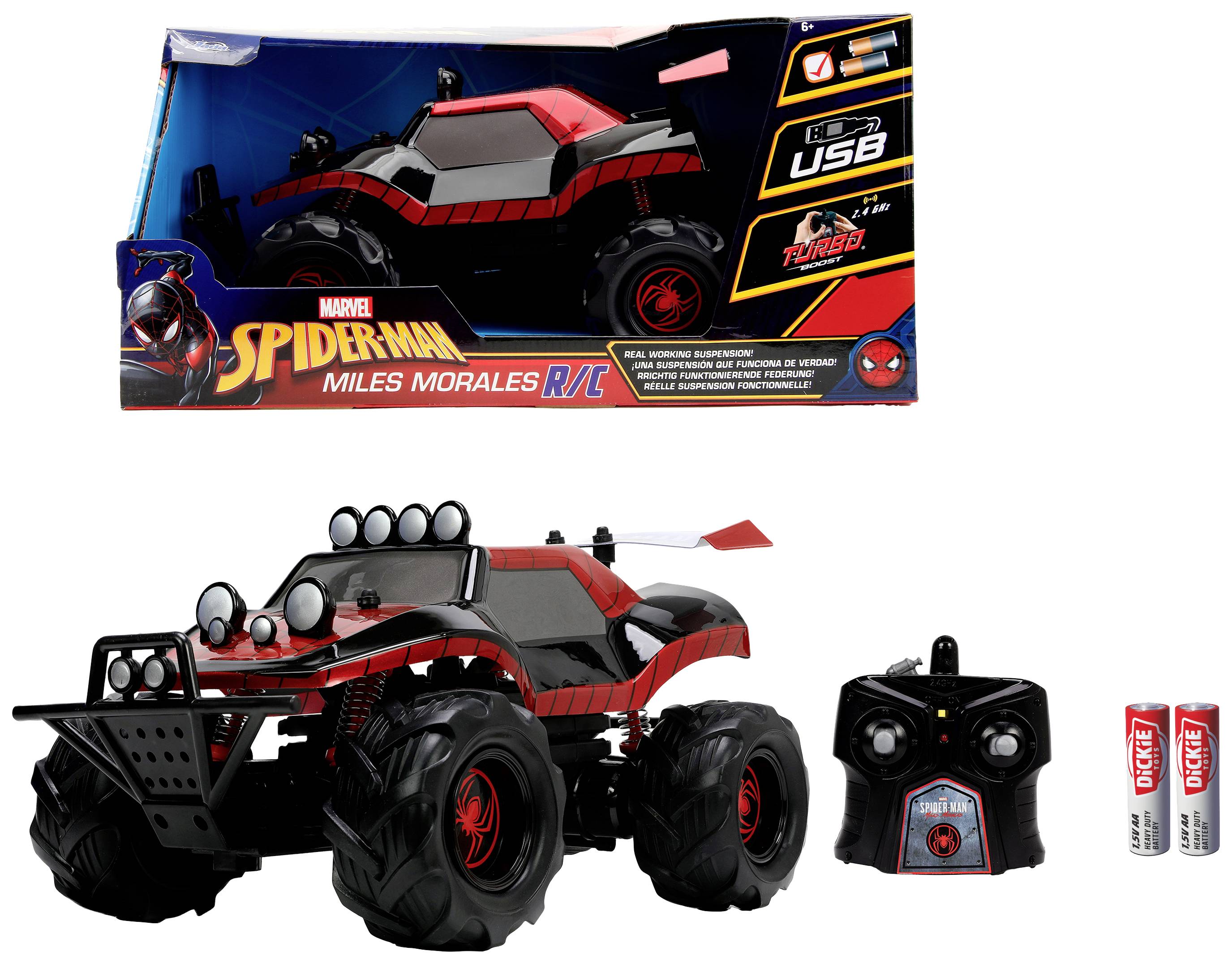 JADA TOYS 253228004 Marvel Miles Morales RC Buggy 1:14 RC Einsteiger Modellauto Elektro Buggy