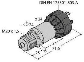 Turck Drucktransmitter 1 St. PT16R-1020-I2-DA91/X