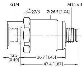 Turck Drucktransmitter 1 St. PT0.25R-1001-I2-H1141