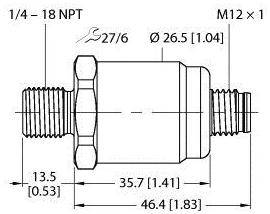 Turck Drucktransmitter 1 St. PT0.1R-1503-I2-H1143/D840