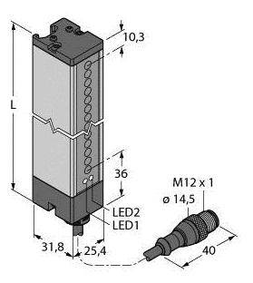 Turck Einweg-Lichtschranke LX12ESRQ Schutzfeldhöhe 295mm