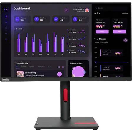 Lenovo ThinkVision T24i-30 LED-Monitor EEK E (A - G) 60.5 cm (23.8 Zoll) 1920 x 1080 Pixel 16:9 4 ms DisplayPort, Audio-Line-out, HDMI®, USB-A (USB