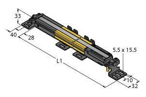 Turck Lichtvorhang SLPMP25-830P128 Schutzfeldhöhe 830mm