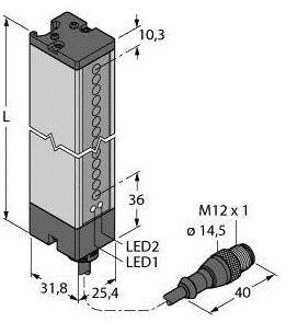 Turck Einweg-Lichtschranke LX9EQ Schutzfeldhöhe 218mm