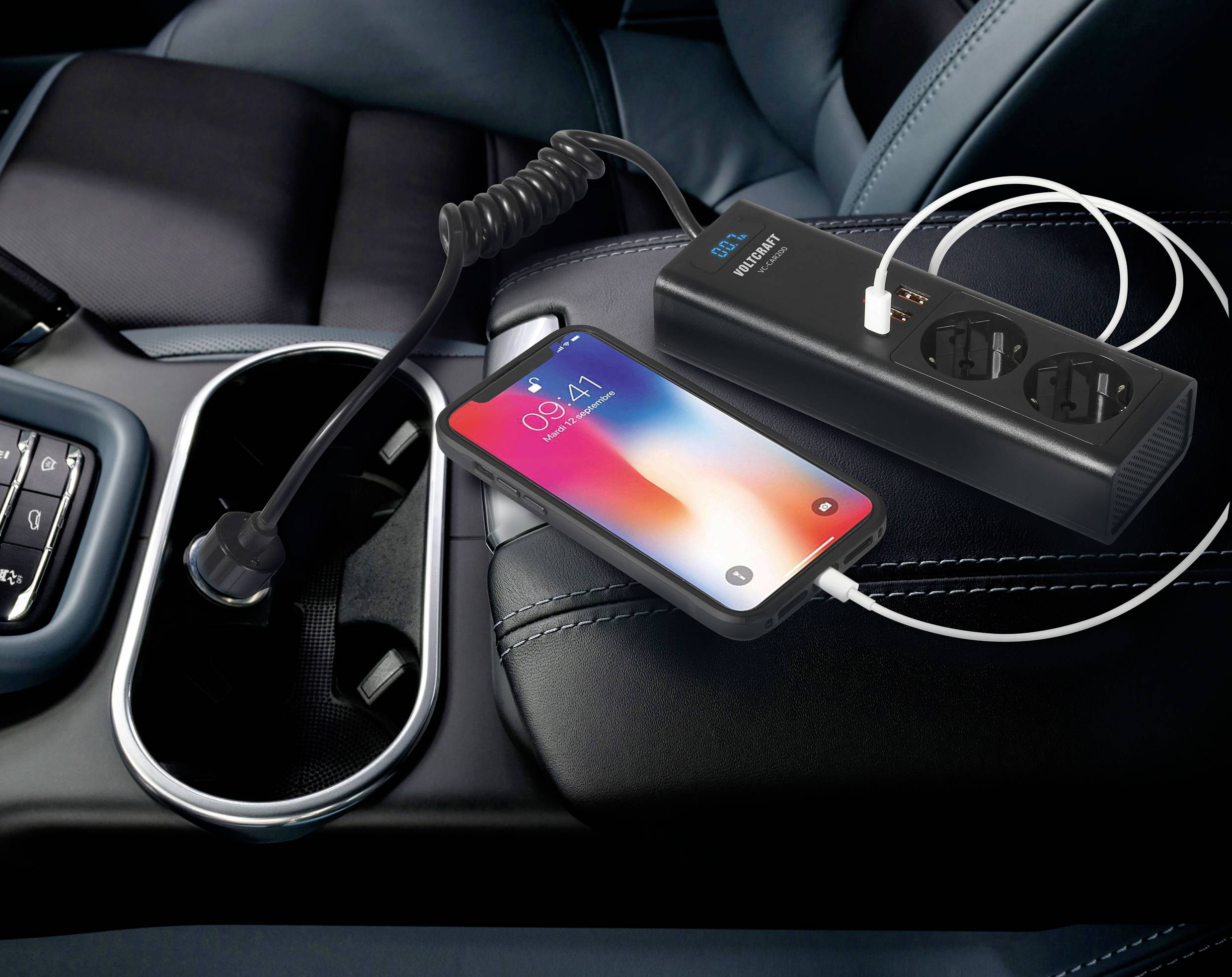 VOLTCRAFT Wechselrichter VC-CAR200 200W 12 V/DC - 230 V/AC