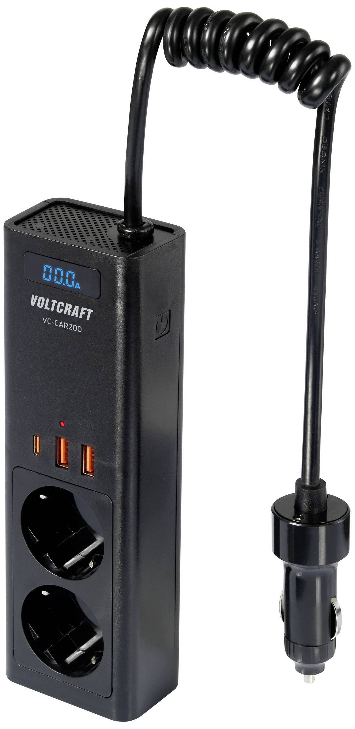 VOLTCRAFT Wechselrichter VC-CAR200 200W 12 V/DC - 230 V/AC