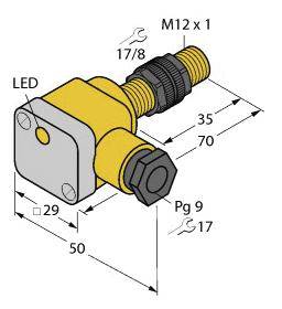 Turck Induktiver Sensor nicht bündig NAMUR NI5-P12SK-Y1X