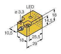 Turck Induktiver Sensor nicht bündig PNP, Schließer NI5-Q18-AP6X