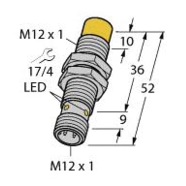 Turck Induktiver Sensor nicht bündig PNP, Schließer NI8-M12-AP6X-H1141 Turck Induktiver Sensor nicht bündig PNP, Schließer NI8-M12-AP6X-H1141