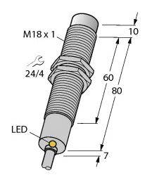 Turck Induktiver Sensor nicht bündig PNP, Schließer NI8-M18-AP6X/S120