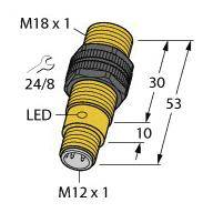 Turck Induktiver Sensor nicht bündig PNP, Schließer NI8-S18-AP6X-H1141