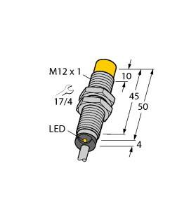 Turck Induktiver Sensor nicht bündig NPN, Schließer NI8U-M12-AN6X