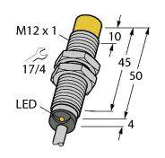 Turck Induktiver Sensor nicht bündig PNP, Schließer NI8U-M12-AP6X