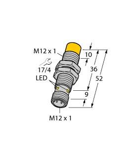 Turck Induktiver Sensor nicht bündig PNP, Schließer NI8U-M12-AP6X-H1141