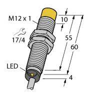 Turck Induktiver Sensor nicht bündig NPN, Wechsler NI8U-M12E-VN4X
