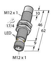 Turck Induktiver Sensor nicht bündig PNP, Wechsler NI8U-MT12E-VP4X-H1141