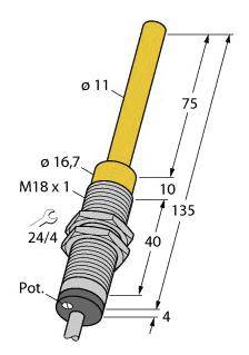 Turck Induktiver Sensor nicht bündig WI70-M18-LIU5