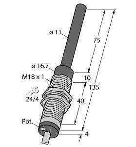 Turck Induktiver Sensor nicht bündig WI70-M18-LIU5