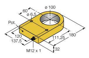 Turck Induktiver Sensor NI100R-S32XL-2LU-H1141/S950