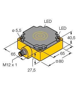 Turck Induktiver Sensor nicht bündig PNP, Wechsler NI75U-CP80-VP4X2-H1141