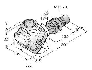Turck Induktiver Sensor nicht bündig PNP, Schließer NI10U-EM12WDTC-AP6X