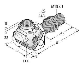 Turck Induktiver Sensor bündig PNP, Schließer BI8U-EM18WDTC-AP6X