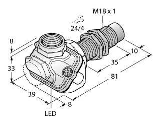 Turck Induktiver Sensor nicht bündig PNP, Schließer NI15U-EM18WDTC-AP6X