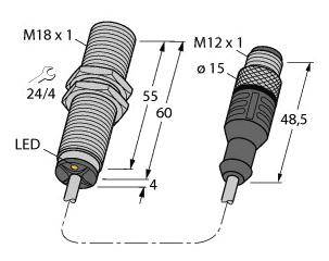 Turck Induktiver Sensor bündig BI5U-MT18M-AD4X-0,3-RS4.23/XOR