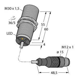 Turck Induktiver Sensor bündig BI10U-MT30-AD4X-0,3-RS4.23/XOR