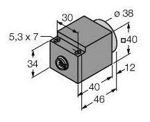 Turck Induktiver Sensor nicht bündig PNP, Schließer NI25-CQ40-L1131/S1102