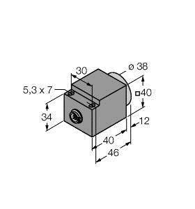 Turck Induktiver Sensor nicht bündig PNP, Schließer NI25-CQ40-L1131/S1102