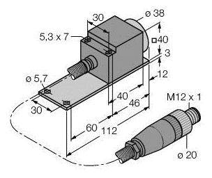 Turck Induktiver Sensor nicht bündig PNP, Schließer NI25-CQP40/S1102 5M