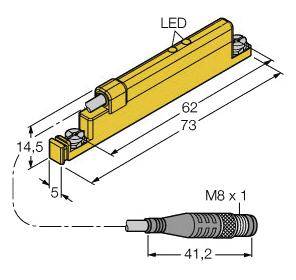 Turck Magnetfeldsensor WIM45-UNTL-LIU5X2-0,3-PSG4M