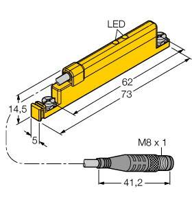 Turck Magnetfeldsensor WIM45-UNTL-LIU5X2-0,3-PSG4M