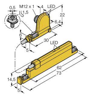 Turck Magnetfeldsensor PNP WIM45-UNTL-0,3-BIM-UNT-LUAP6X 4-H1141