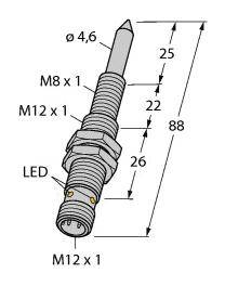 Turck Magnetfeldsensor PNP NIMFE-M12/4,6L88-UP6X-H1141