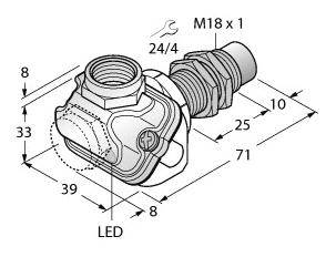 Turck Induktiver Sensor nicht bündig NAMUR NI10-EM18WDTC-Y1X