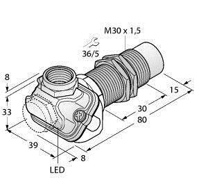 Turck Induktiver Sensor nicht bündig NAMUR NI15-EM30WDTC-Y1X