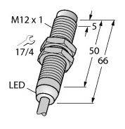 Turck Induktiver Sensor nicht bündig PNP, Schließer NI4-M12-AP6X/S120